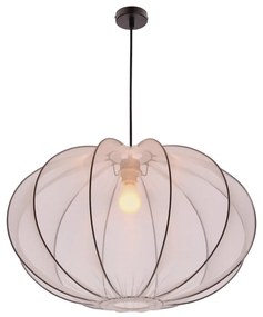 Biała lampa wisząca z tekstylnym kloszem ø 60 cm Mellow – Candellux Lighting