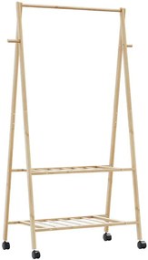 Wieszak na ubrania z półkami i kółkami 96cm B7-M29