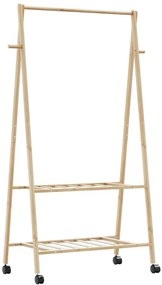 Wieszak na ubrania z półkami i kółkami 96cm - Tempra 3X