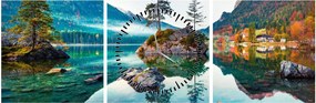 Obraz - Jezioro Hintersee, Alpy Bawarskie, Austria (z zegarem) (90x30 cm)