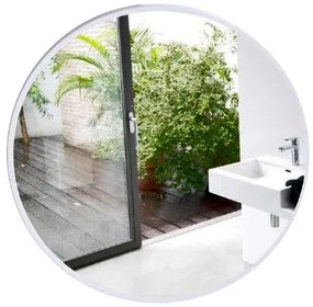 Lustro LOFT  FI40cm M-951 białe ścienne okrągłe łazienkowe do salonu sypialni loftowe Industrialne minimalistyczne