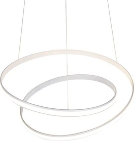 Nowoczesna lampa wisząca biała 74 cm z wbudowanym ściemnianym LED - Rowan
