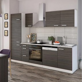 Zabudowa kuchenna szlachetny szary/biały 270x57.1x81.6 optima