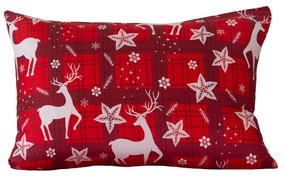 Poszewka na poduszkę z mikrofibry VELVET CHRISTMAS 50x70 cm, czerwona
