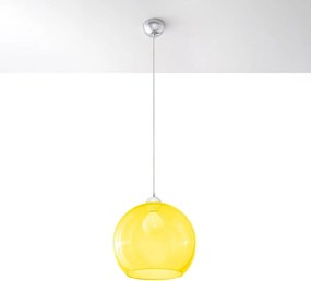 Lampy wiszące minimalistyczny Esfera, stal/szkło - 1 źródło światła 4000K - L.30 x H.120 cm - żółty