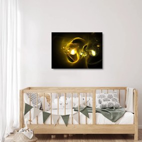 Obraz na szkle - abstrakcyjny obraz żółtych kul (70x50 cm)