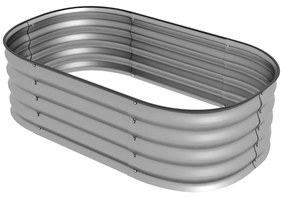 Outsunny Hochbeet Donica Warzywna, modularne łóżko wysokie, zabezpieczone krawędzie, design bez dna,  105 x 62 x 30 cm, Srebrny