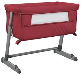 Czerwone łóżeczko niemowlęce z regulowaną wysokością C2-A45