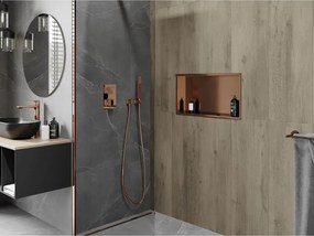 Mexen X-Wall-R półka wnękowa z kołnierzem 60 x 30 cm, miedź szczotkowana - 19C0603010