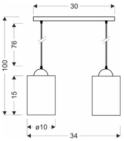 Czarna lampa wisząca ze szklanym kloszem 10x34 cm Bistro – Candellux Lighting