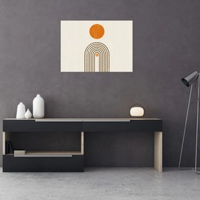 Obraz na szkle - Brązowe łuki (70x50 cm)