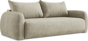 Kanapa 3-osobowa z funkcją spania - z tkaniny szenilowej - beżowy - HALE