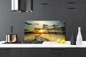 Panel Szklany do Kuchni Droga Przez Złote Pola