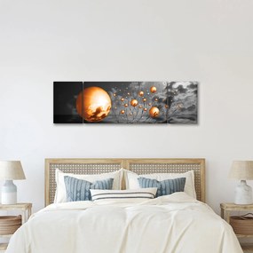 Obraz pomarańczowych abstrakcyjnych kul (170x50 cm)