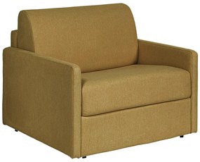 Fotel rozkładany typu express z żółtą tapicerką - Materac 14 cm - CALIFE