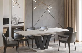 Stół z podstawą w kształcie litery V Lara rozkładany od 130 do 210 kaszmir