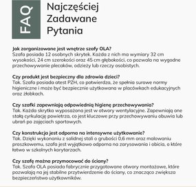 Socjalna szafa skrytkowa BHP do szkół i przedszkoli OLA, 1090 x 1200 x 450 mm, szaro-wielokolorowa