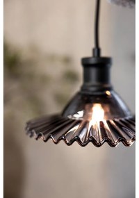 Czarna lampa wisząca ze szklanym kloszem ø 22 cm Novia – Markslöjd