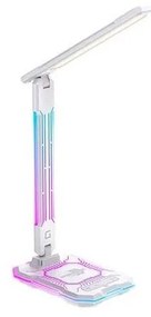 LED RGB dotykowa lampa stołowa 7,5W 5V 2700-5300K biała, ściemniana, ładowalna