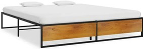 Czarne metalowe łóżko w stylu loftowym 200x200 cm - Glider