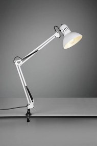 Biała lampa stołowa z elastyczną konstrukcją/z klipsem (wysokość 73,5 cm) Tajo – Trio