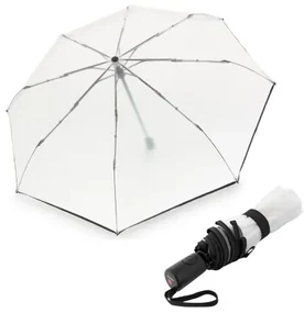 KNIRPS A.200 MEDIUM Transparent Black - elegancki damski parasol w pełni automatyczny