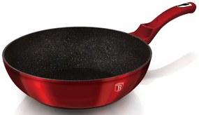 Czerwony wok z powłoką granitową na indukcję 30cm - Hurgen 5X