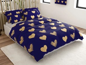 PrzytulneMieszkanie.pl PrzytulneMieszkanie.pl Pościel z mikrofibry GOLBINO ciemnoniebieska Rozmiar pościeli: 2 szt 70 x 90 cm | 200 x 220 cm
