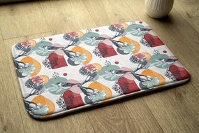 Dywanik łazienkowy Dywanik łazienkowy Ptaki Kwiaty Wzór