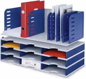 Moduły sortujące, 8 przegród pionowych i 9 przegród szufladowych, niebieskie