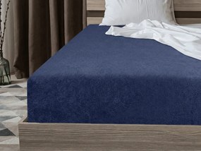PrzytulneMieszkanie.pl Frotowe prześcieradło EXCLUSIVE granatowe 90 x 200 cm