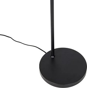 Designerska lampa podłogowa czarna ze złotem i dymionym szkłem - Zuzanna