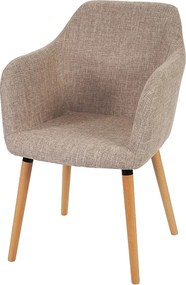 Krzesło do jadalni Vaasa T381, tekstylny, kremowy/szary, jasne nogi