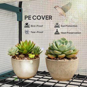 Outsunny Szklarnia foliowa, cieplarnia, mini-szklarnia, dom roślin, rozsadnik, 4 półki, 70 x 50 x 160 cm, Biały | Aosom PL