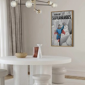 Plakat Superheroes 21x30 cm z ramą złotą bez marginesu ARTGEIST B