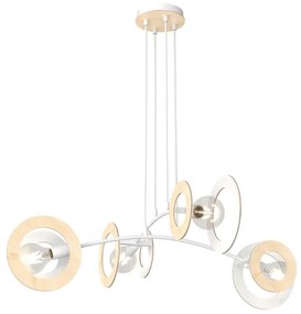 Biała lampa wisząca z czterema punktami światła - 10X D158 R0-E73