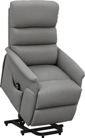 HOMCOM Fotel relaksacyjny z funkcją wstawania regulowane oparcie i podnóżek do 120 kg szary 66x90x96 cm | Aosom PL