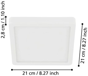 Biała lampa sufitowa LED 21x21 cm FUEVA 5 – EGLO