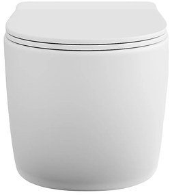 Miska WC podwieszana z białej matowej ceramiki bez kołnierza - JAVOINE