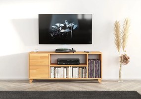 Drewniana szafka Rtv bukowa Viveca Na Nóżkach/Naturalny