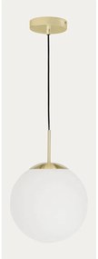 Lampa wisząca w biało-złotym kolorze ze szklanym kloszem ø 30 cm Mahala – Kave Home