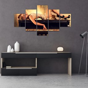 Obraz - Kobieta na fortepianie (125x70 cm)