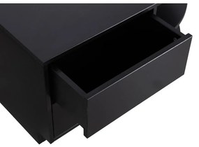 Czarna modułowa szafka pod TV z litego drewna sosnowego 78x40 cm Finca – WOOOD