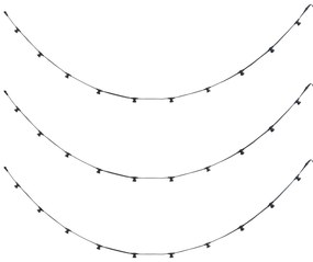Łączone czarne oświetlenie dekoracyjne z wtyczką 14m 30-punktowe IP44 - Lubber