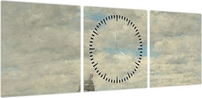 Obraz - Eugène Boudin, Coast of Brittany, reprodukcje (z zegarem) (90x30 cm)
