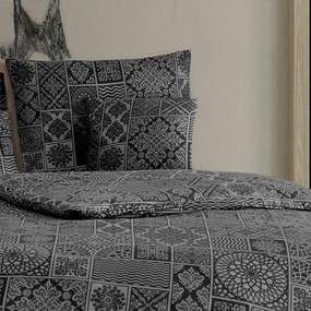 Kvalitex Bawełniana pościel Tokyo czarny, 240 x 200 cm, 2 szt. 70 x 90 cm