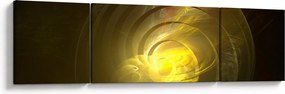 Obraz żółtej abstrakcyjnej spirali (170x50 cm)