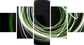 Obraz zielonych kresek (125x70 cm)