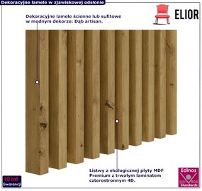 Lamele ścienne 15 szt. dąb artisan G6-D11