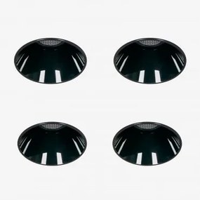 Pack 4 Wpuszczanych Downlightów Led Bezramkowych Trimless, Okrągłych Ø5,3 Cm, Do Użytku Zewnętrznego, Wykonanych Z Aluminium Lui Biała Ciepła 2700 K &